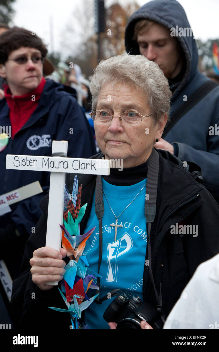 Protesters Demand Closure of School of the Americas Stock Photo