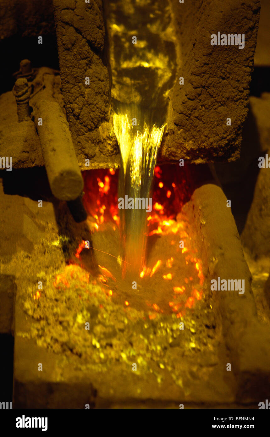 molten metal zinc ; India ; asia Stock Photo Alamy