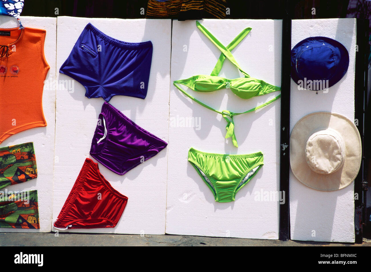 bikini hat bra underwear garments display shop window ; Goa ; India ; asia  Stock Photo - Alamy