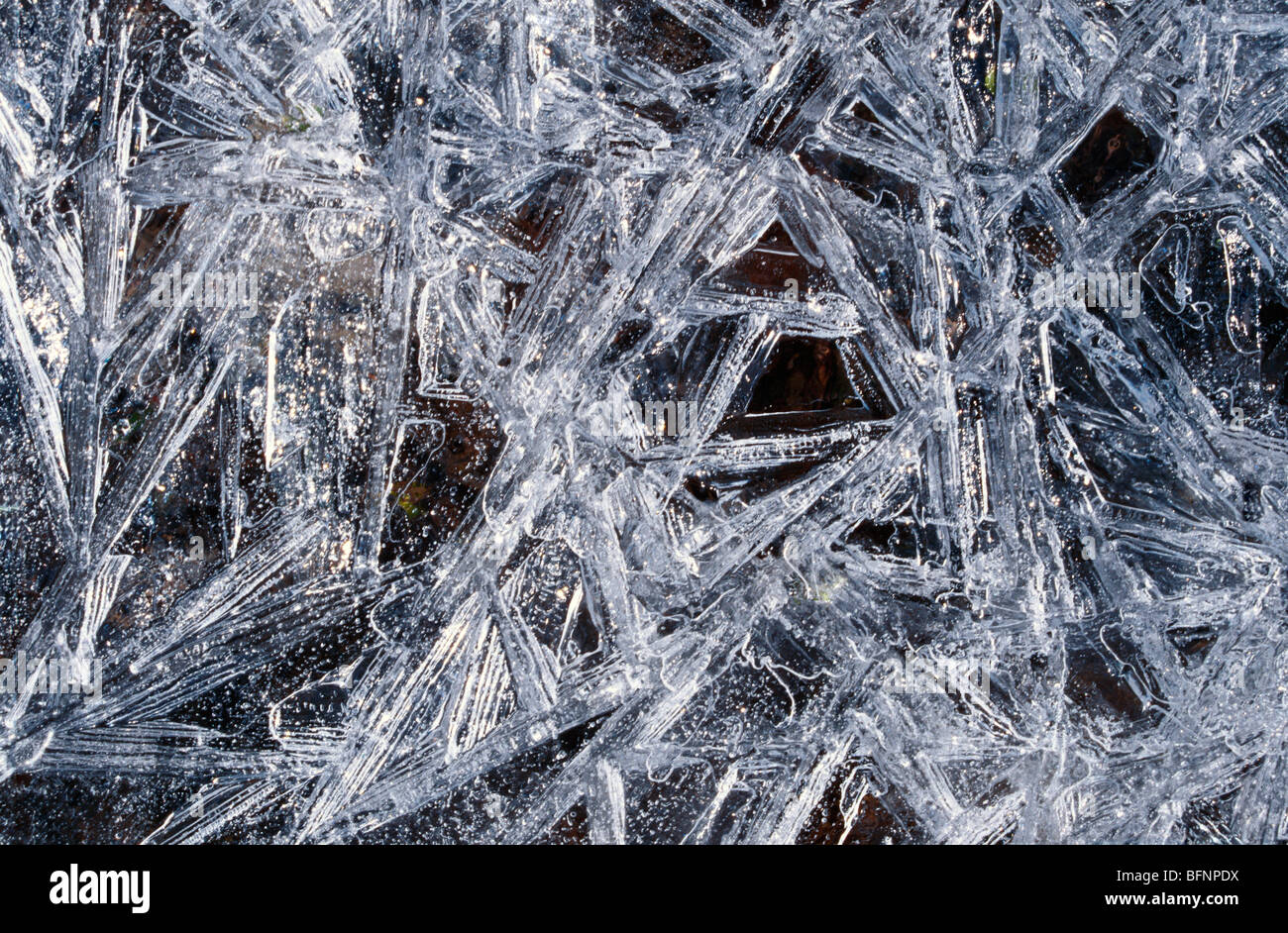 Ice crystals hexagonal columns Stock Photo Alamy