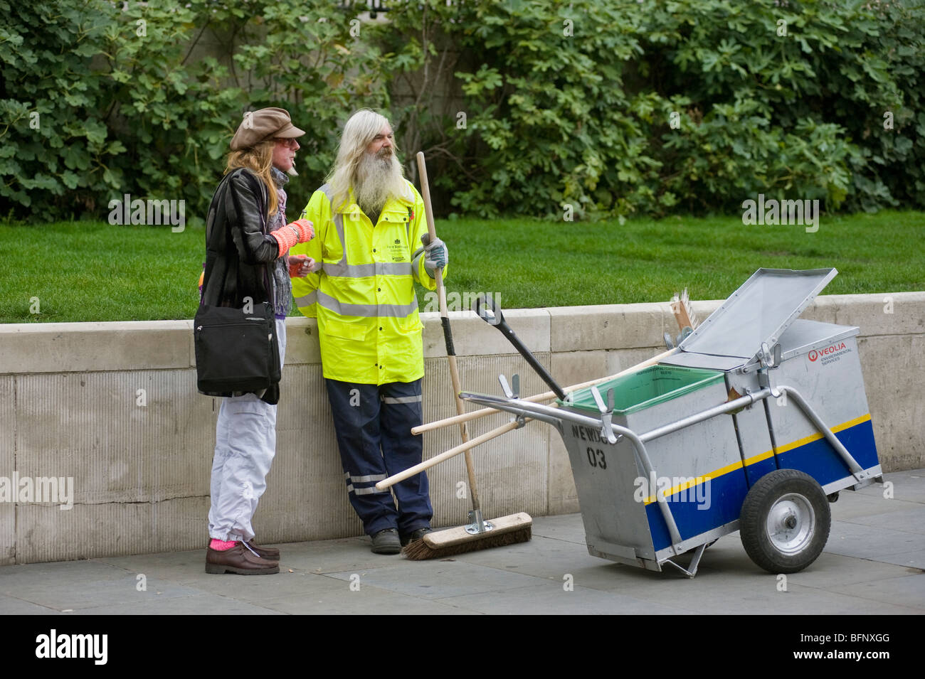 Council worker, a street cleaner and sweeper in Trafalgar Square, a