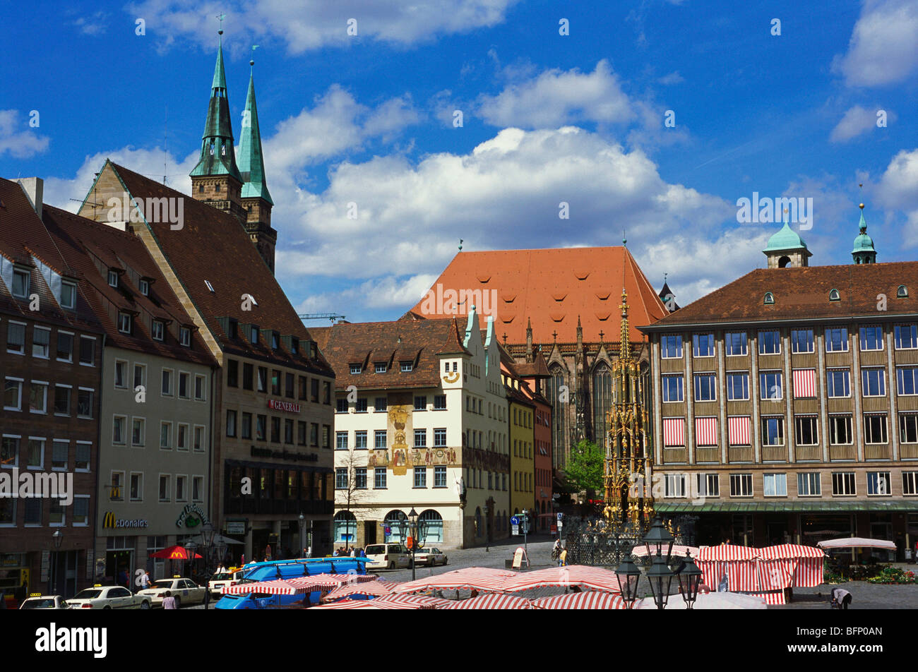 Town square ; Nuremberg ; Bavaria ; Germany ; Europe Stock Photo