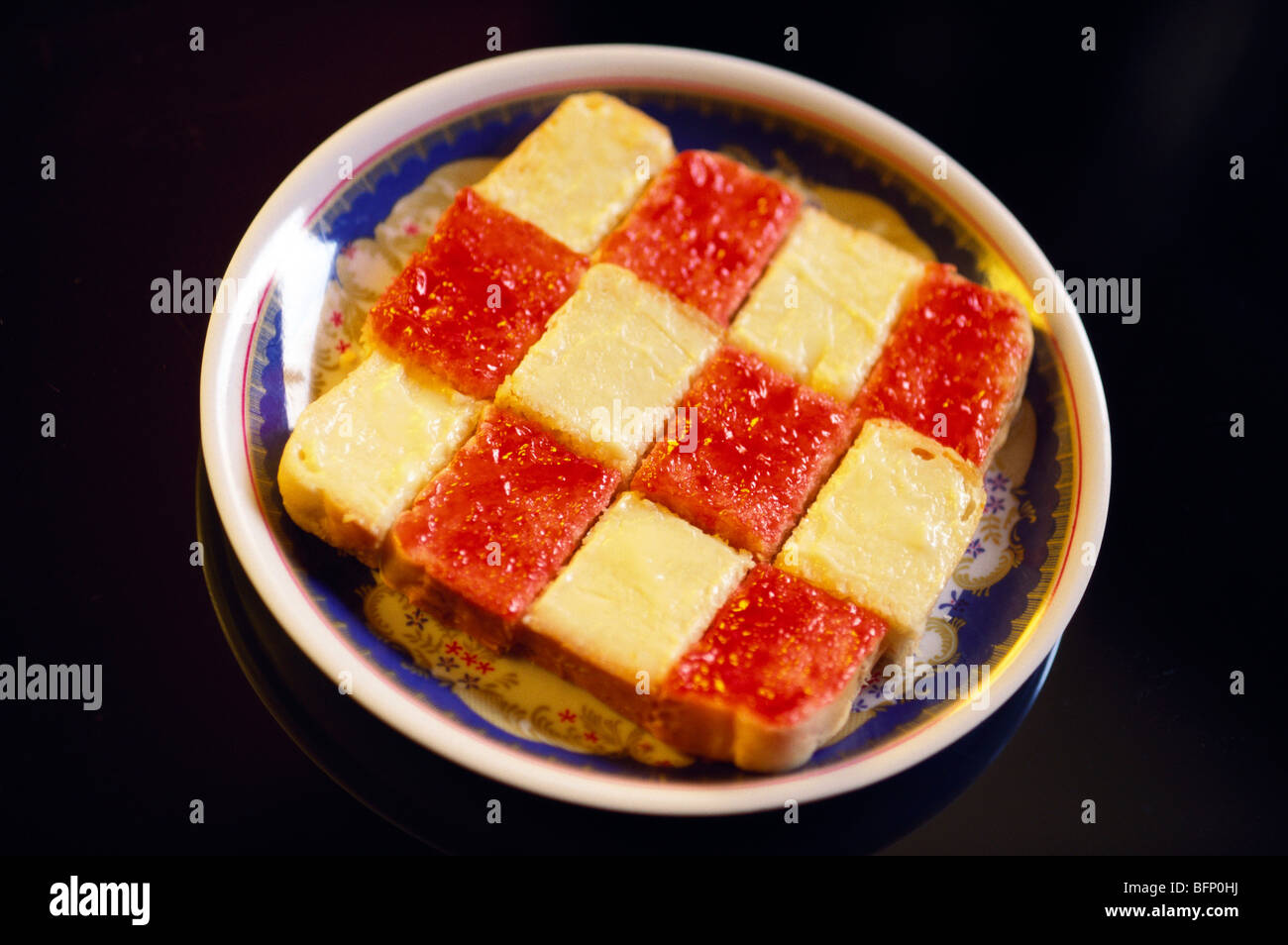 Butter and jam sandwich Stock Photo Alamy