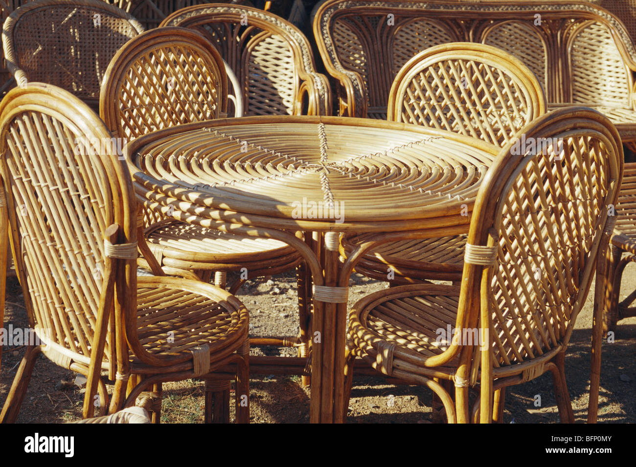 HMA 62243 Cane furniture ; Uttar Pradesh ; India Stock Photo
