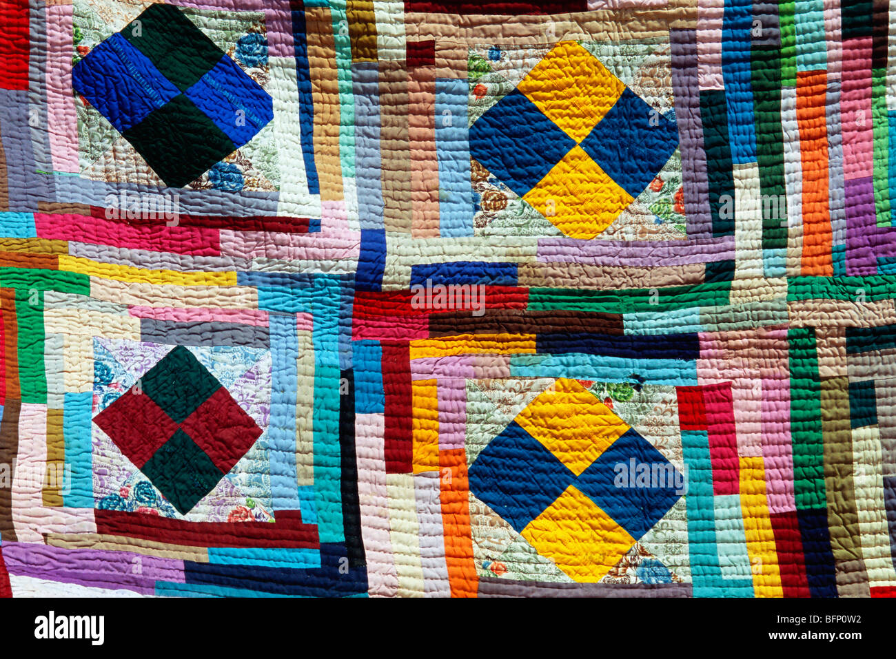 Patchwork handmade quilt ; Kutch ; Gujarat ; India ; Asia Stock Photo