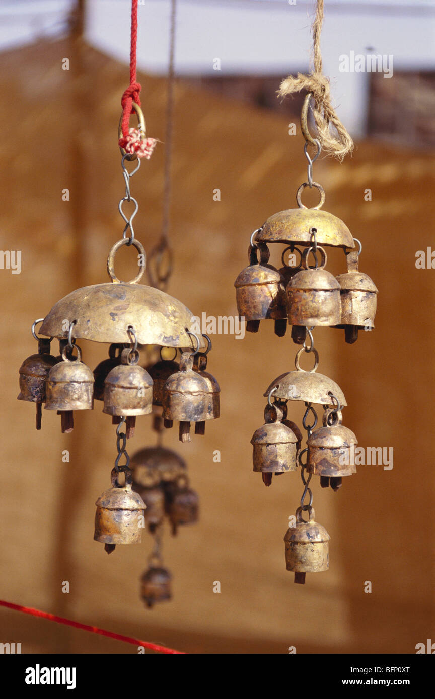 Copper bells wind chimes Kutch kachchh Gujarat India Stock Photo Alamy