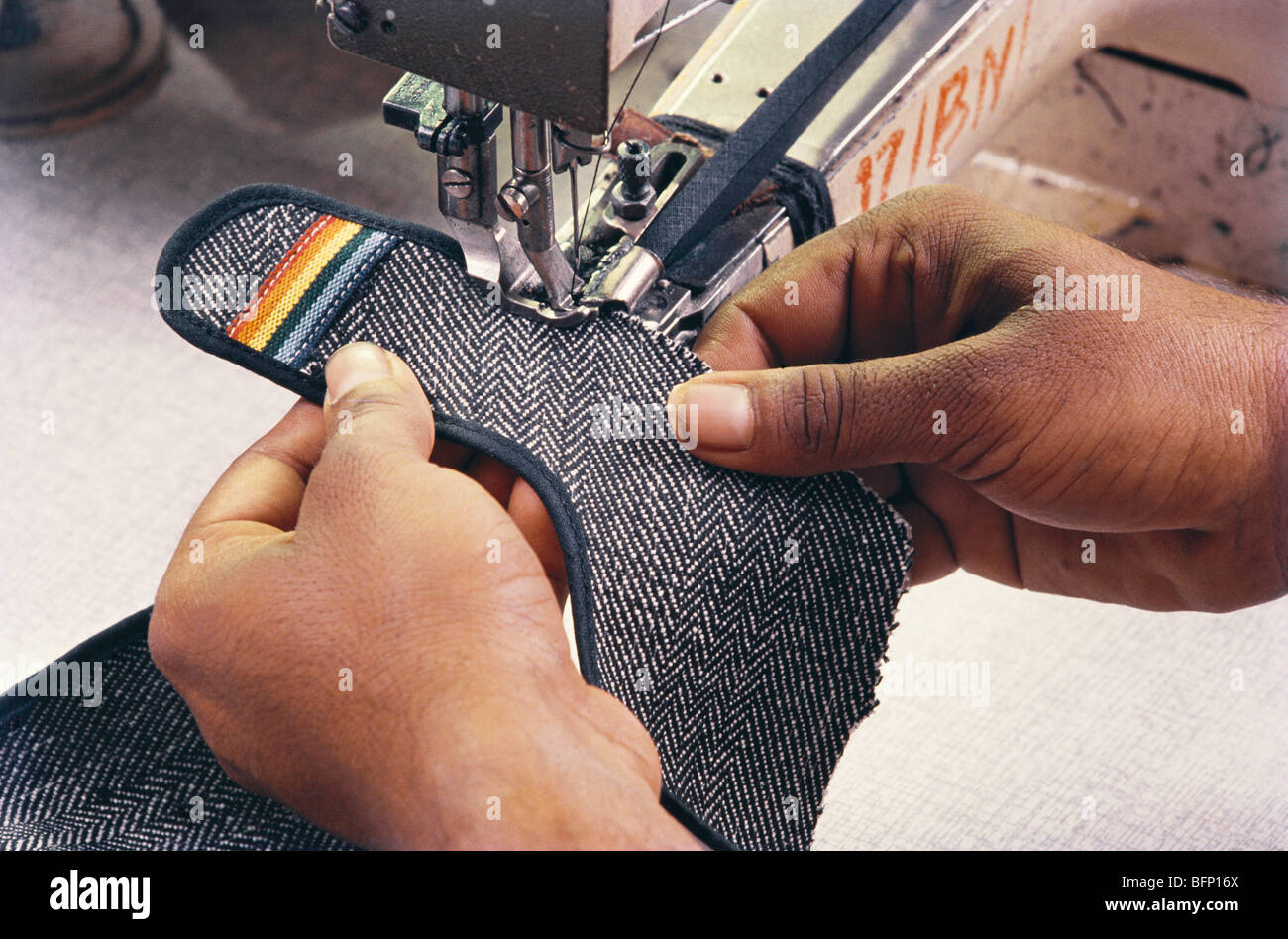 Shoe making factory in India Stock Photo Alamy