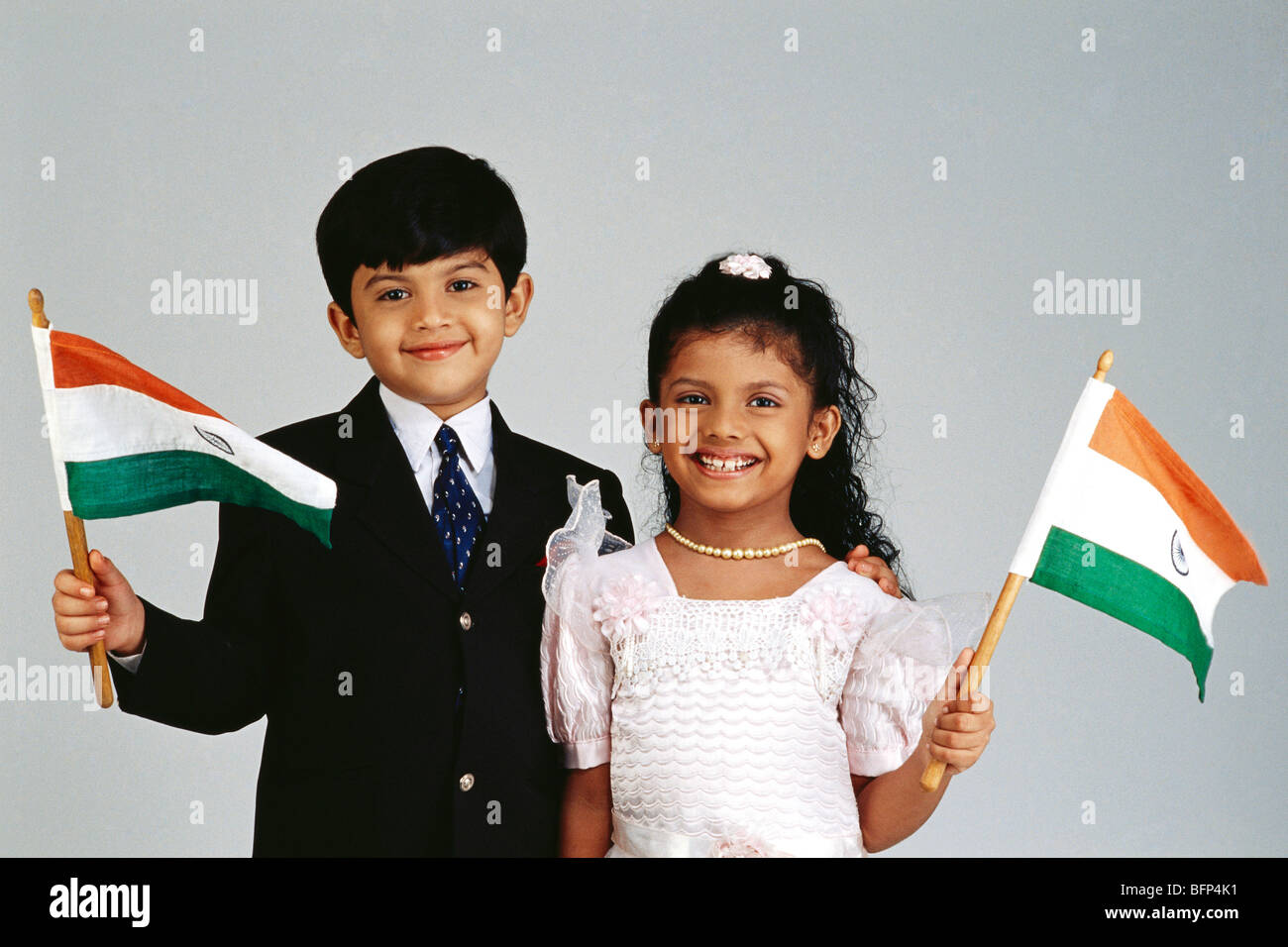 Vda Boy And Girl Dressed As Christian Couple Holding Flag Of India In Hands Mr 499 500 Stock Photo Alamy