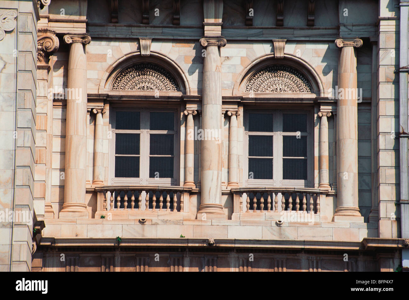 Victoria Memorial marble building windows ; Calcutta ; Kolkata ; West