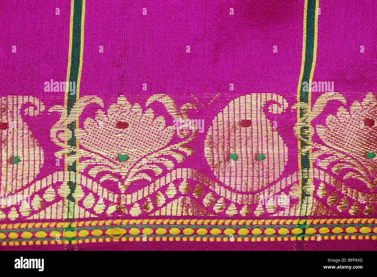 Sari Jacquard weave India Stock Photo