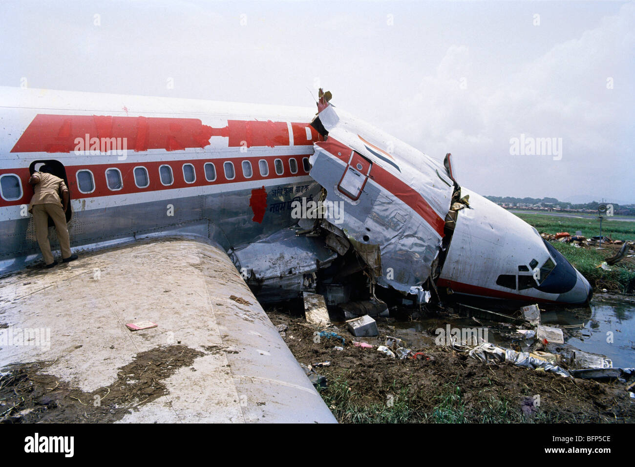Air India aircraft crash accident Stock Photo