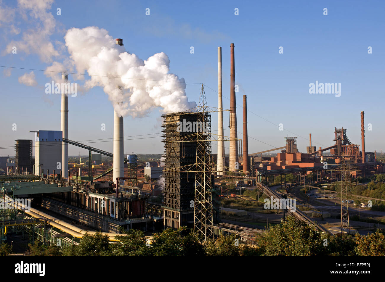 ThyssenKrupp steel factory, Duisburg, North Rhine-Westphalia, Germany. Stock Photo