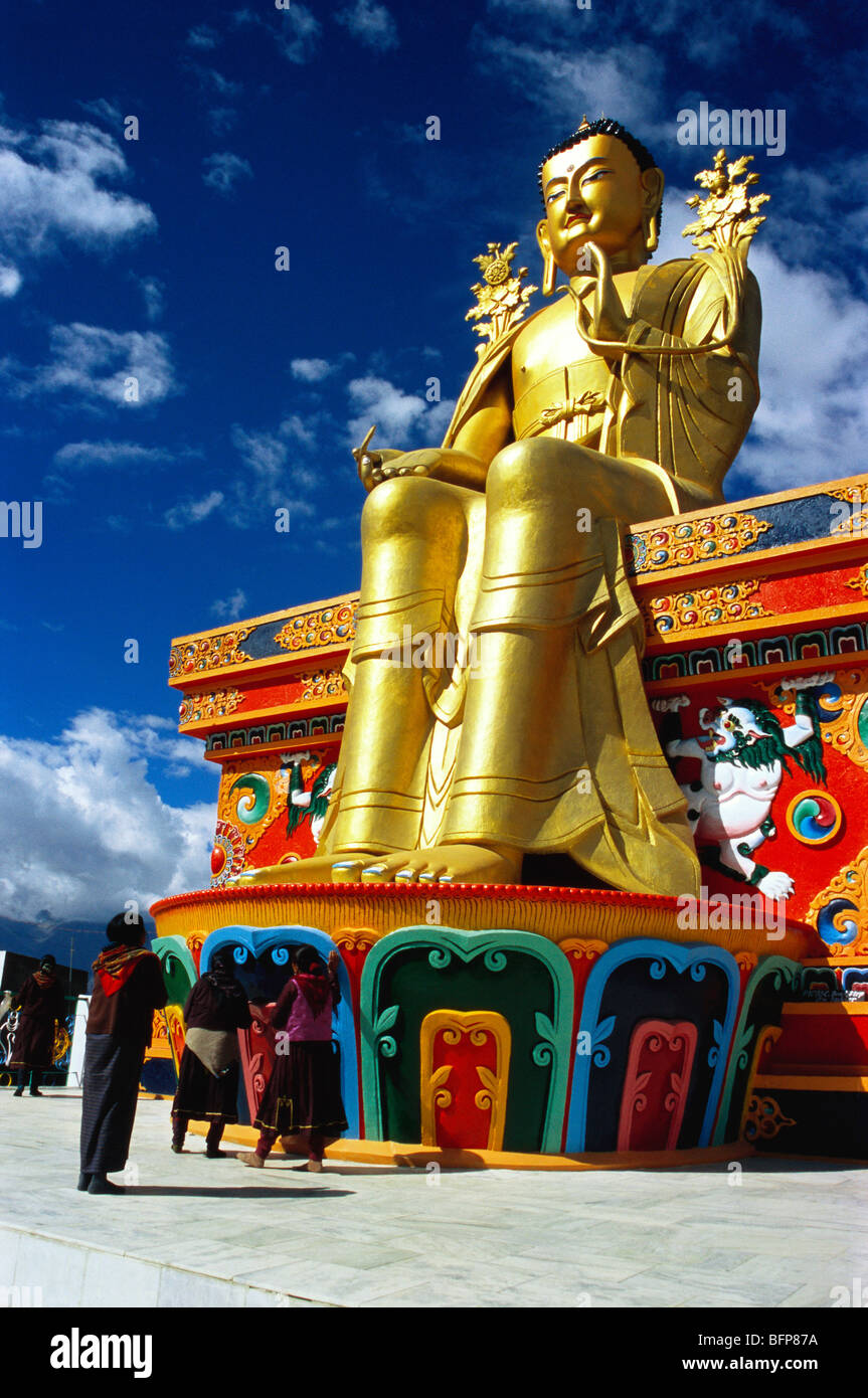 Golden statue of Buddha at Likir monastery ; Leh ; Ladakh ; Jammu and