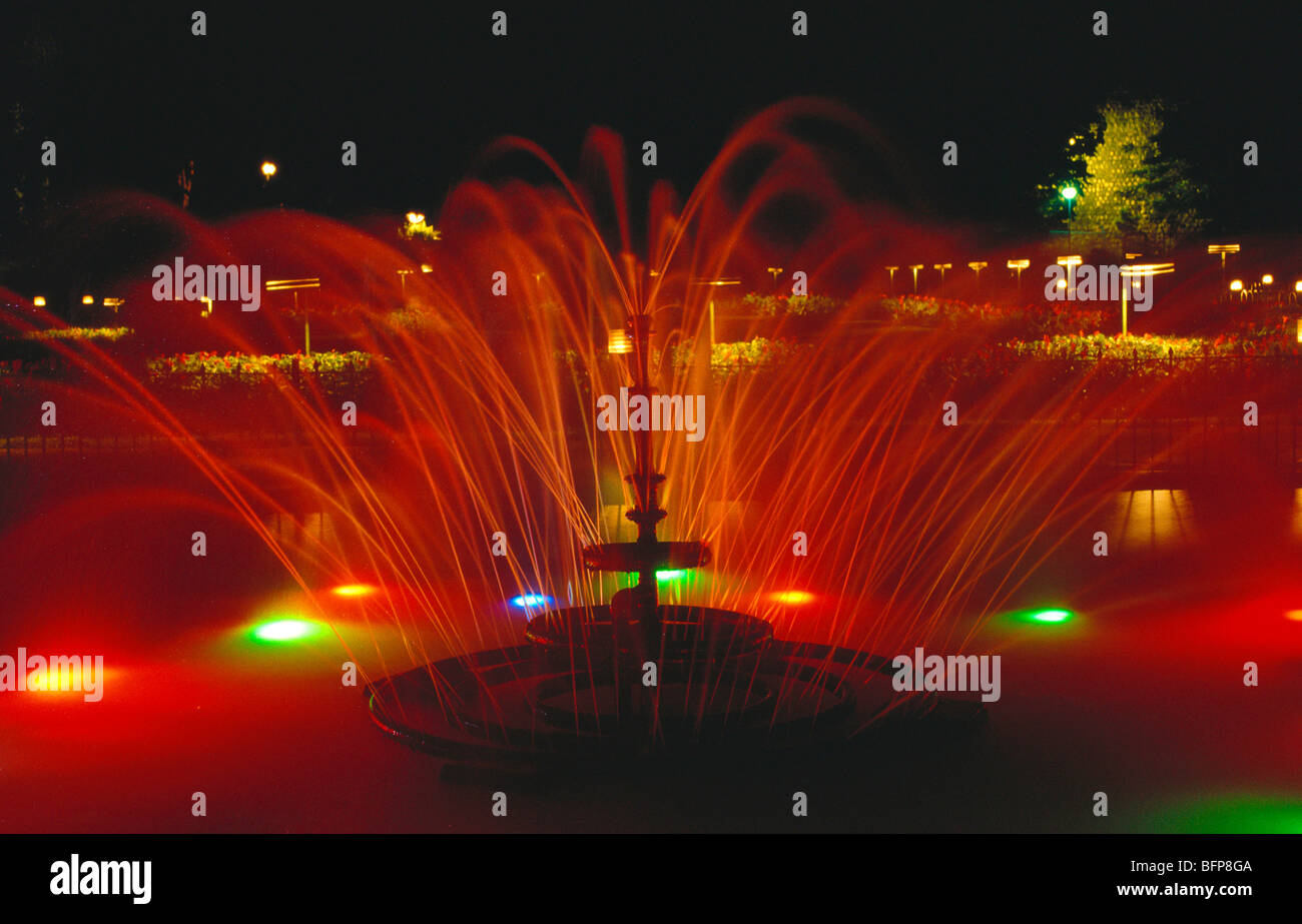 Colored water fountains ; Brindavan Garden ; Krishnarajasagara Dam