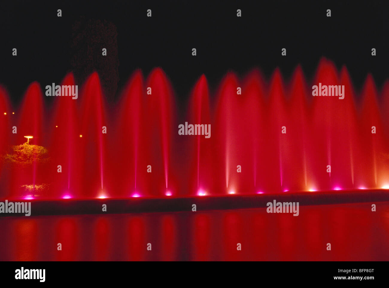 Colored water fountains ; Brindavan Garden ; Krishnarajasagara Dam