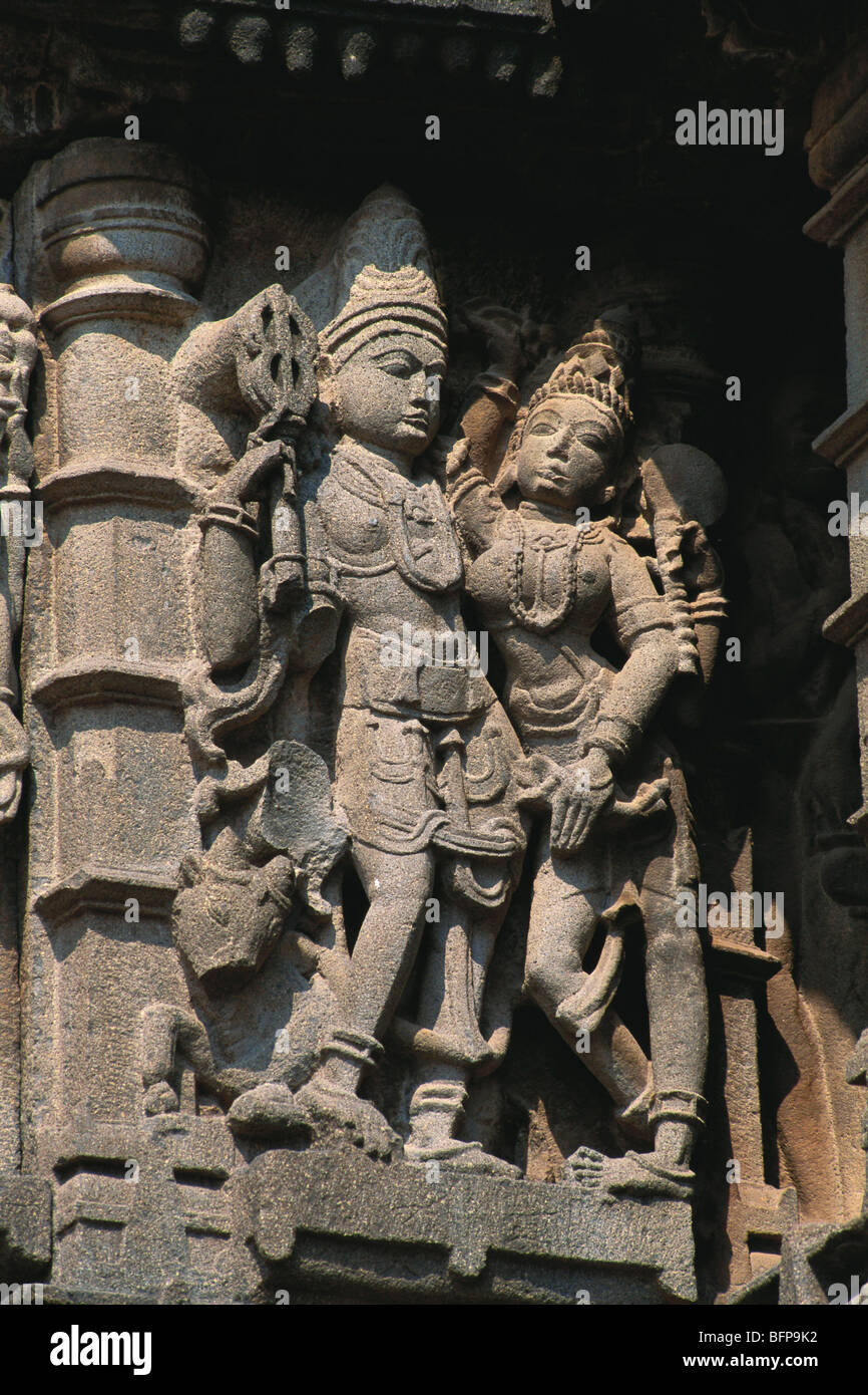 MMN 65213 : Richly carved Shiva Parvati at Aundhya Nagnath temple ; Nanded ; Maharashtra ; India Stock Photo