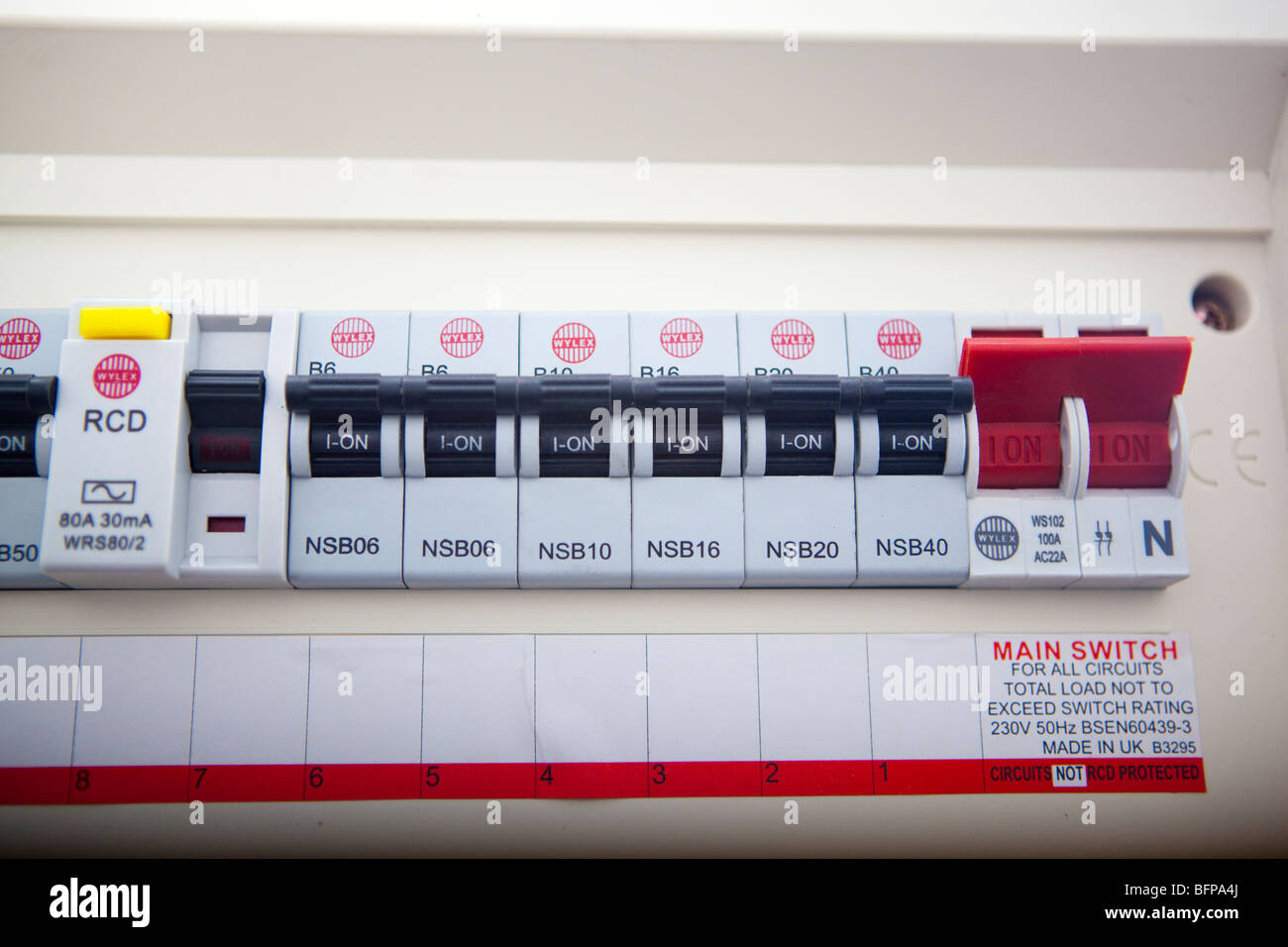 Consumer unit split load fuse board Stock Photo Alamy