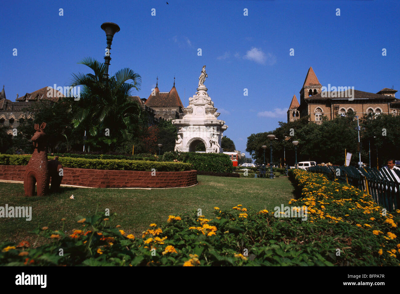 VHM 65346 : Flora Fountain ; Hutatma Chowk ; Bombay Mumbai ; Maharashtra ; India Stock Photo