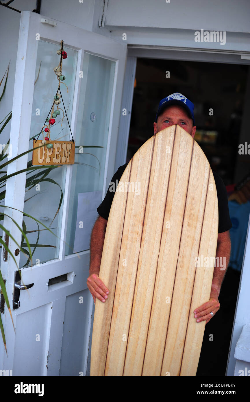A n alaia surfboard shaping event at a Loosefit surf shop in Braunton