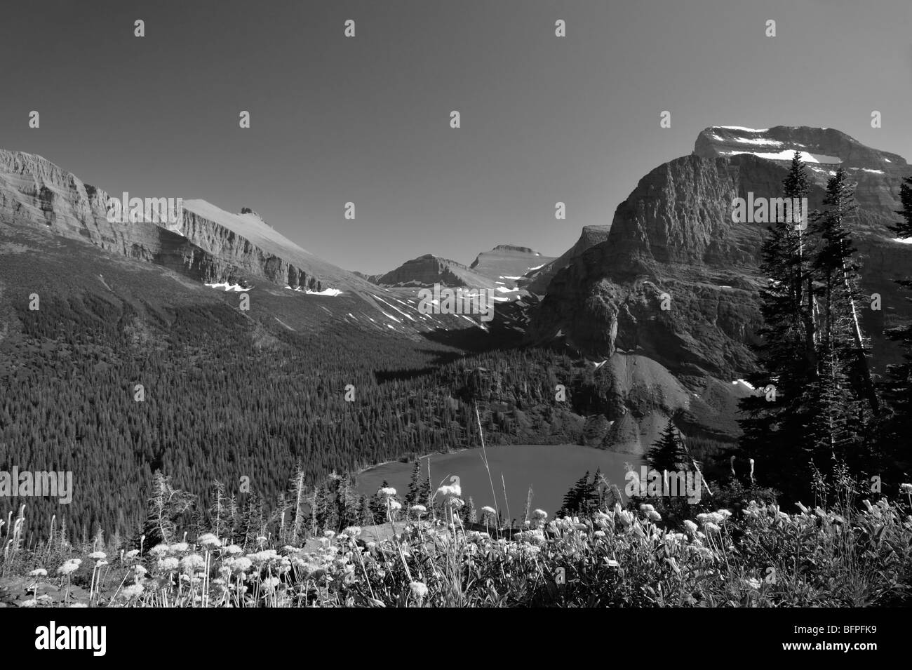 Mountains in the Many Glaciers area of the Glacier national park in