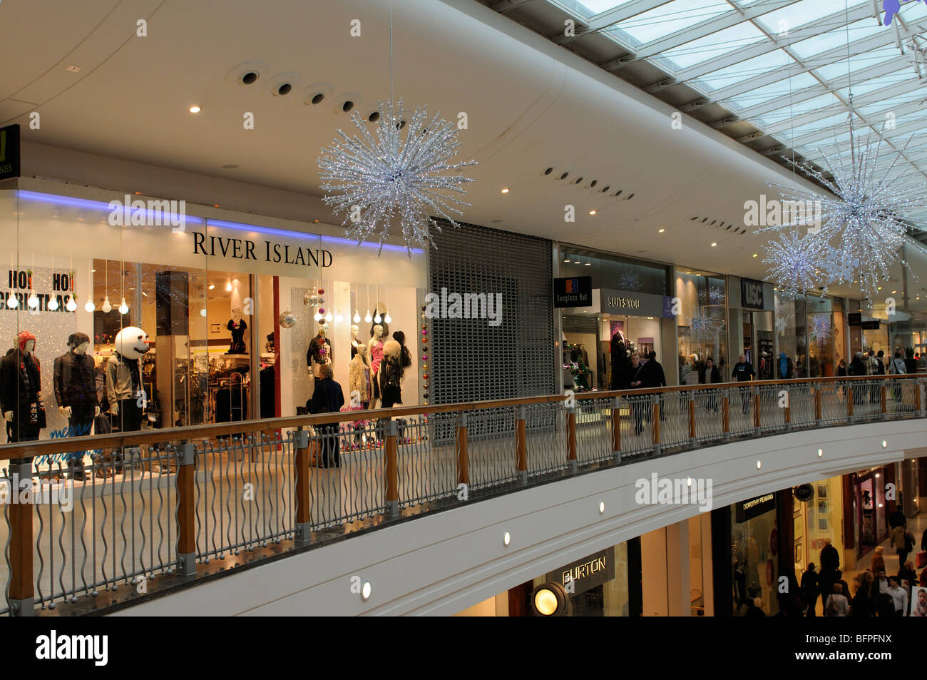 Christmas shops in Festival Place shopping complex Basingstoke