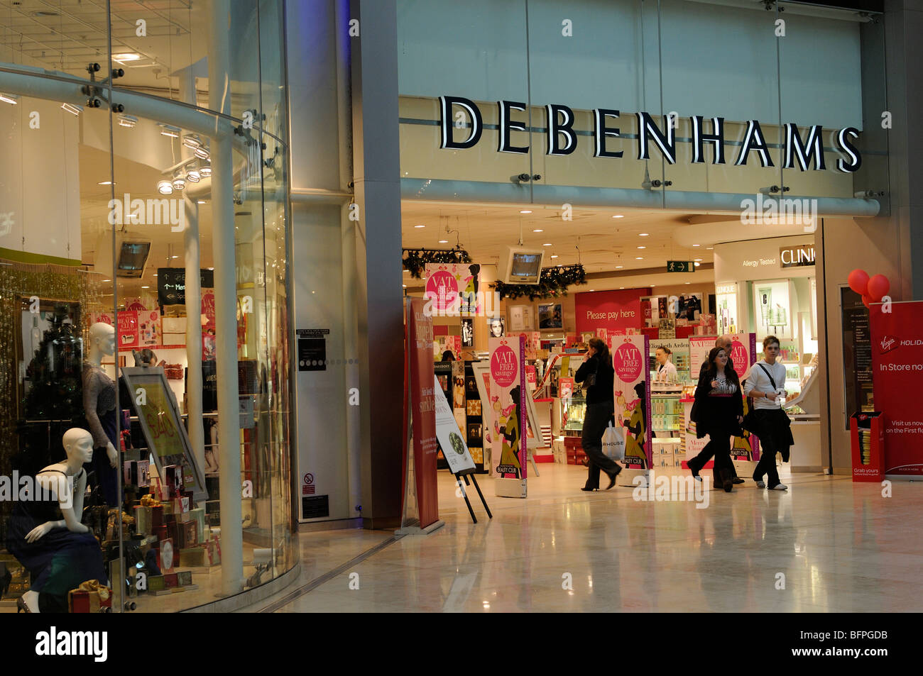 Debenhams retail chainstore shopfront entrance Stock Photo