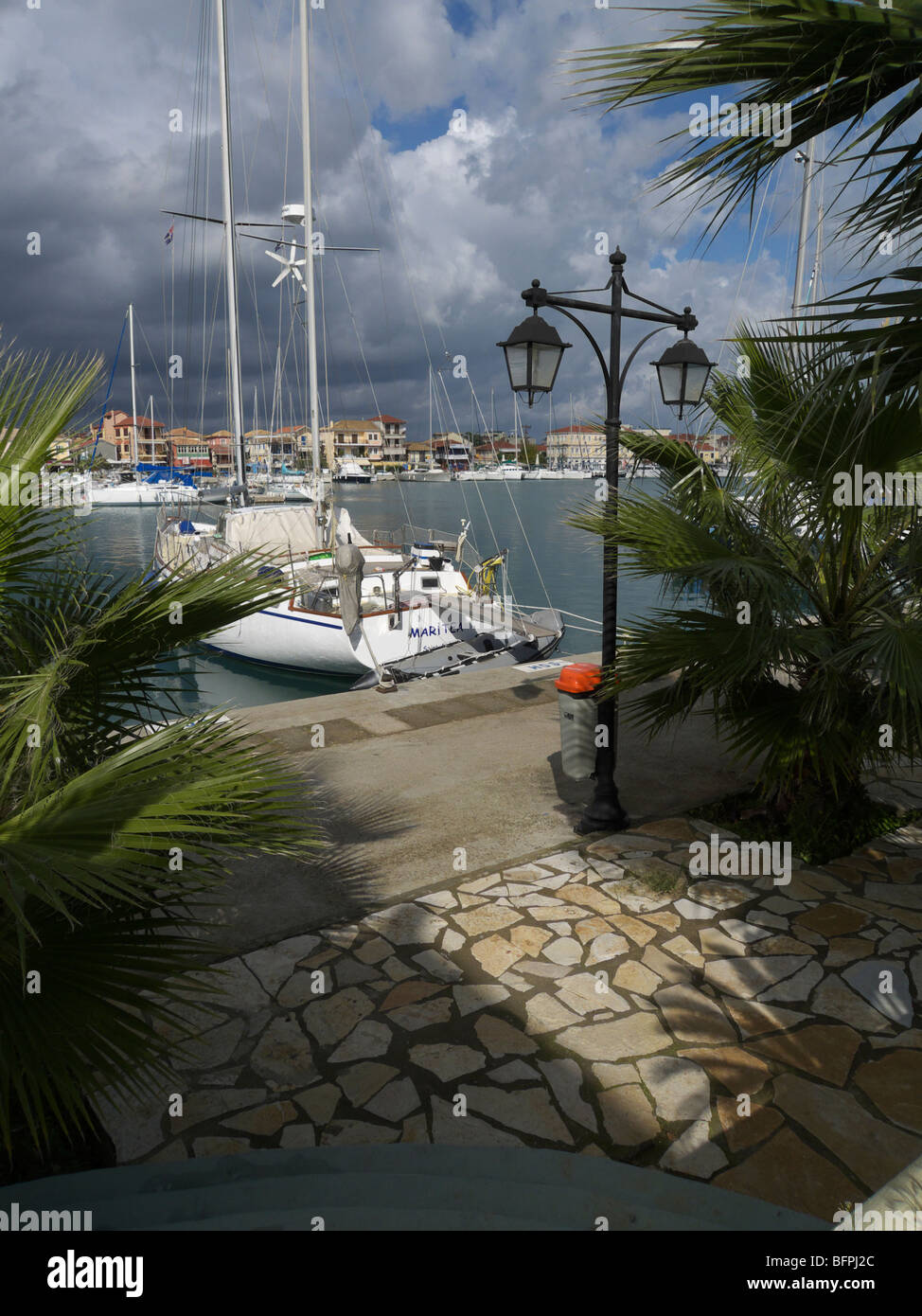 The marina at Lefkada, Greece. Stock Photo