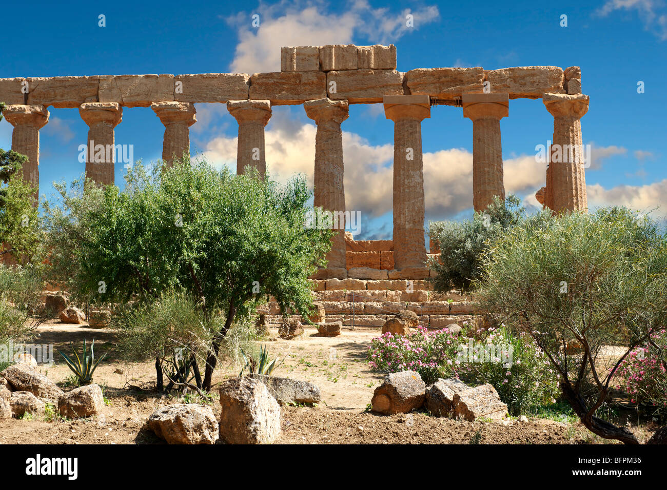 Greek Temple of Juno Lacina, Agrigento, sicily Stock Photo
