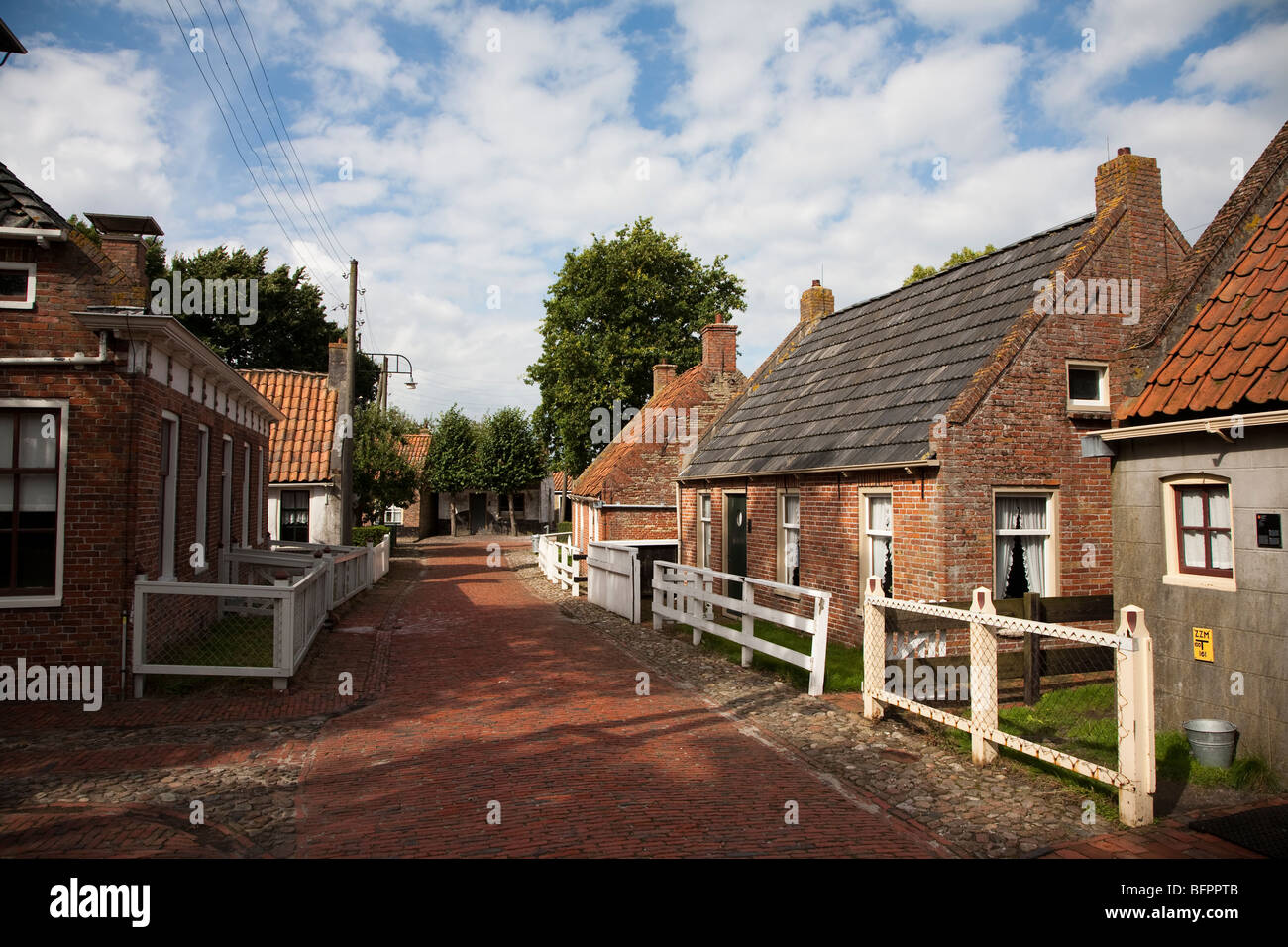 Street of houses in folk museum Zuiderzeemuseum Enkhuizen Netherlands