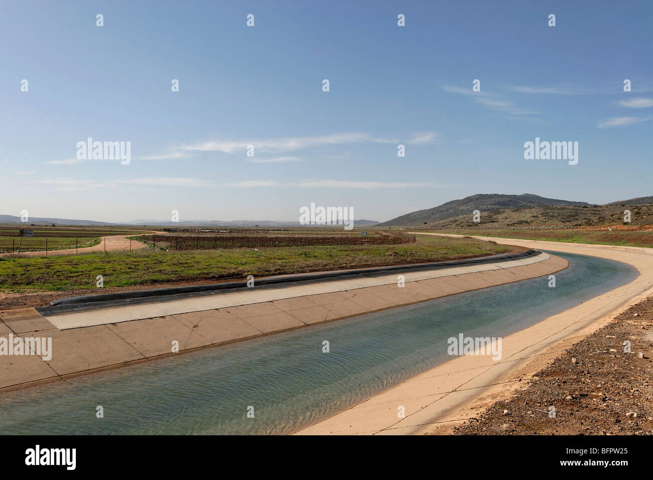 Israel, the Lower Galilee. The National Water Carrier in Beth Natofa valley Stock Photo