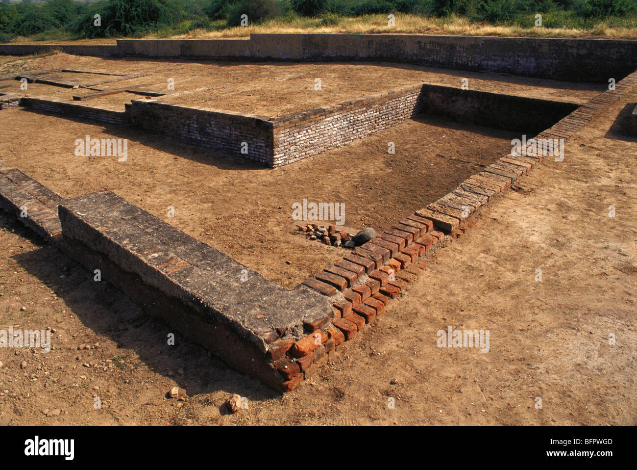 Lothal Indus Valley Civilization ; Archaeological remains of a Harappa Port Town ; Saragwala ; Ahmedabad ; Gujarat ; India Stock Photo