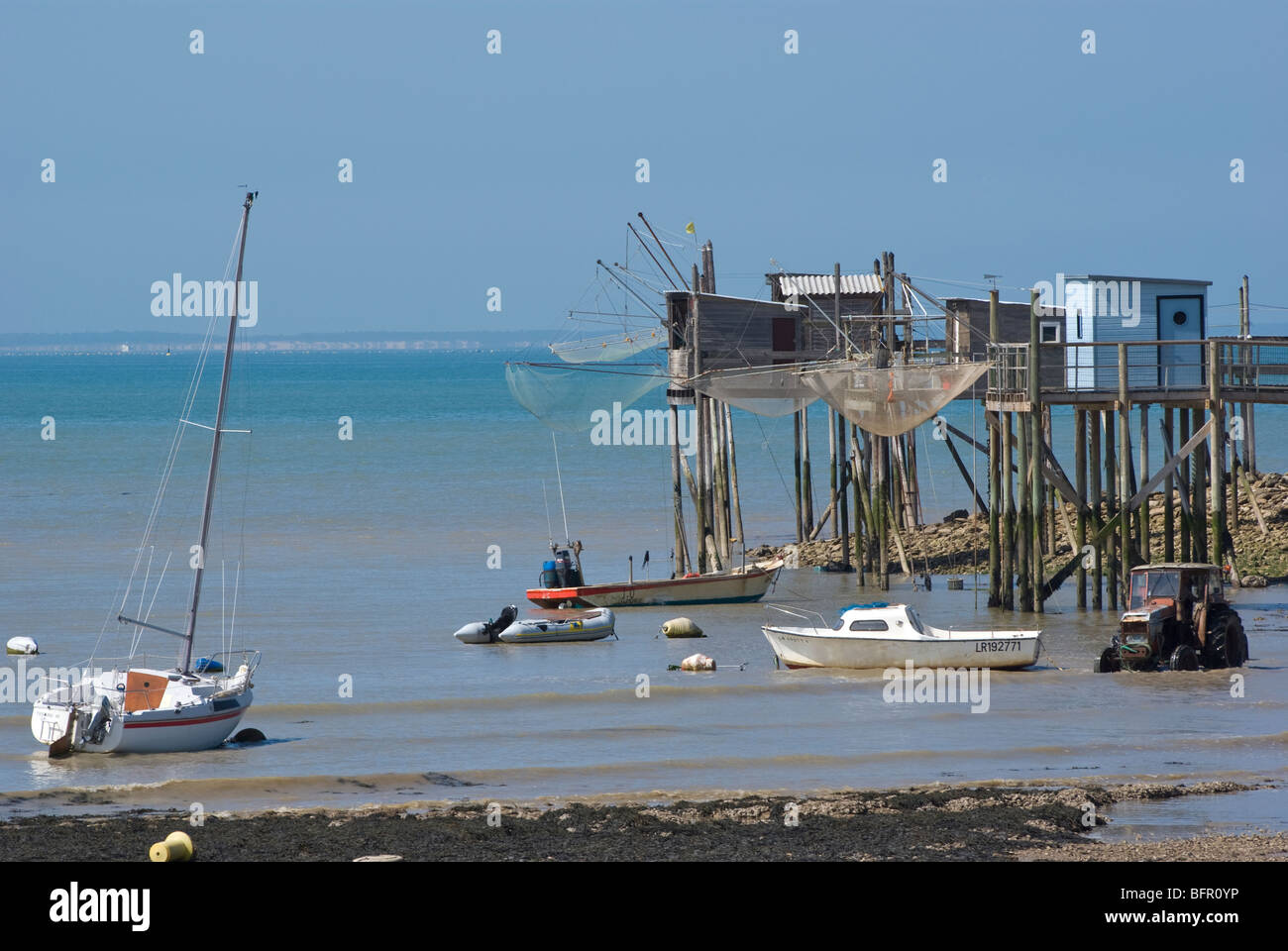 Fishing platforms near Fouras France Stock Photo Alamy