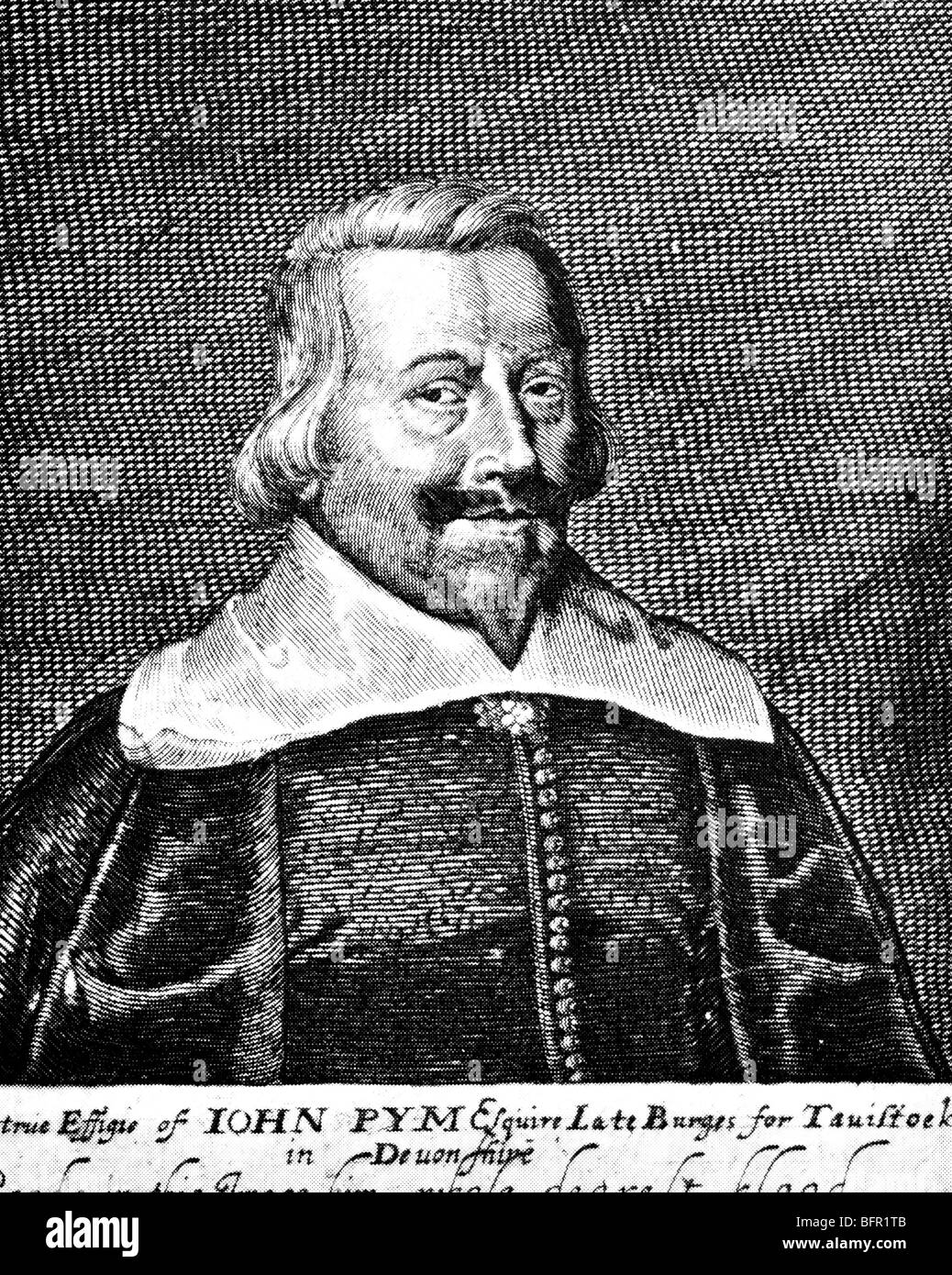 JOHN PYM  (1584-1643) English Parliamentarian and leading critic of  James I and Charles I Stock Photo