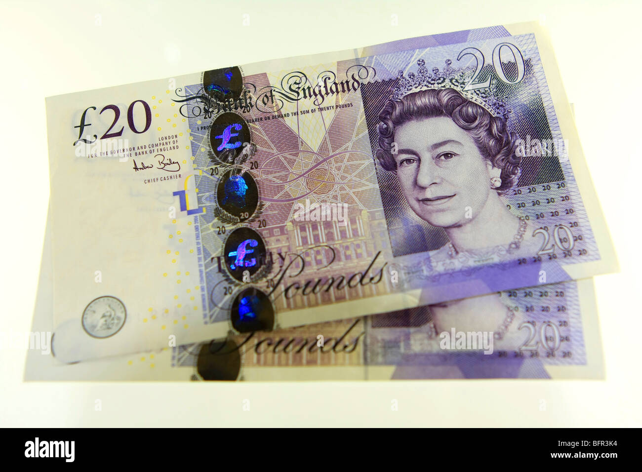 two £20 notes Stock Photo - Alamy