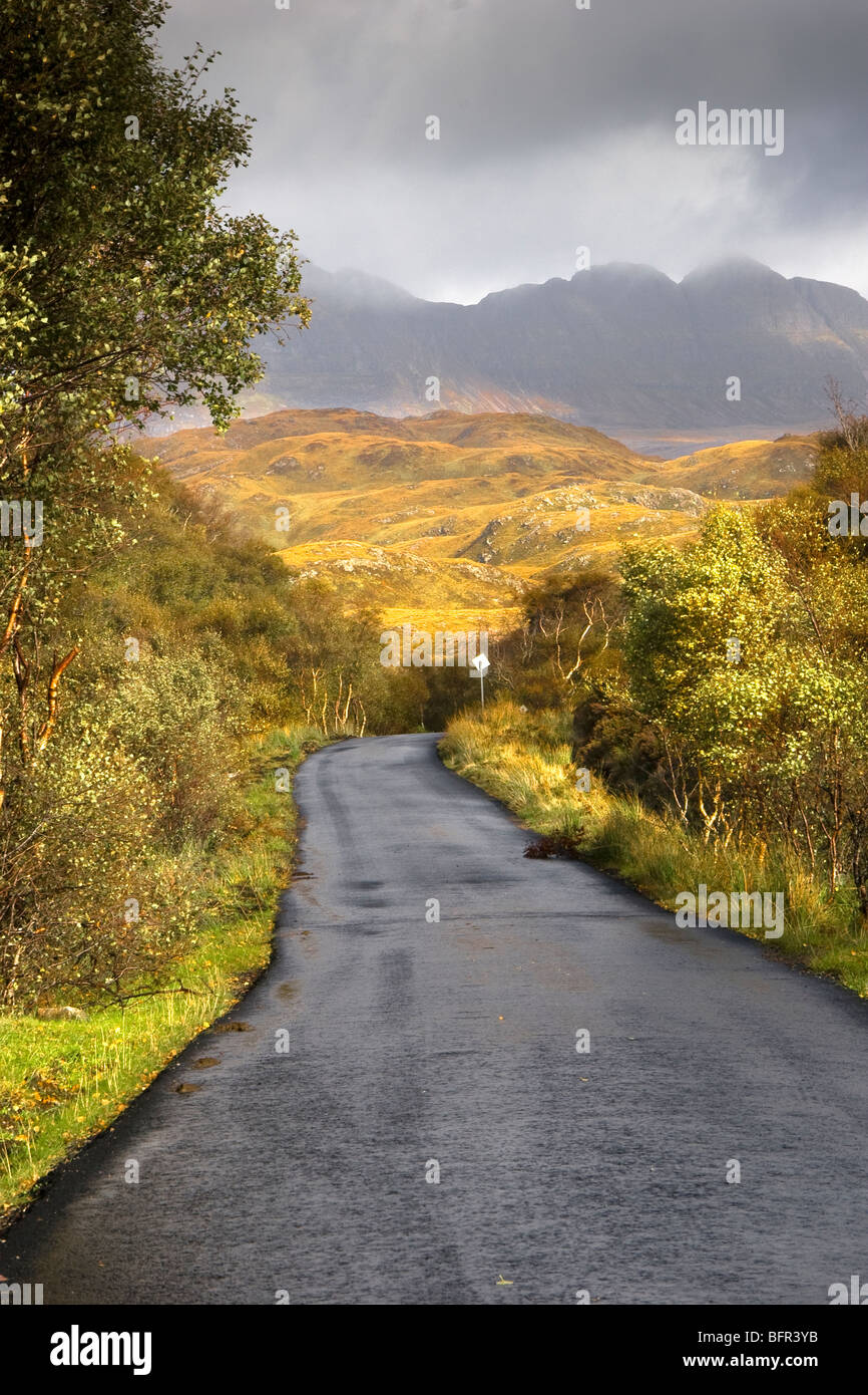 Edinburgh Rural Small rural Scottish road in the highlands Stock Photo - Alamy