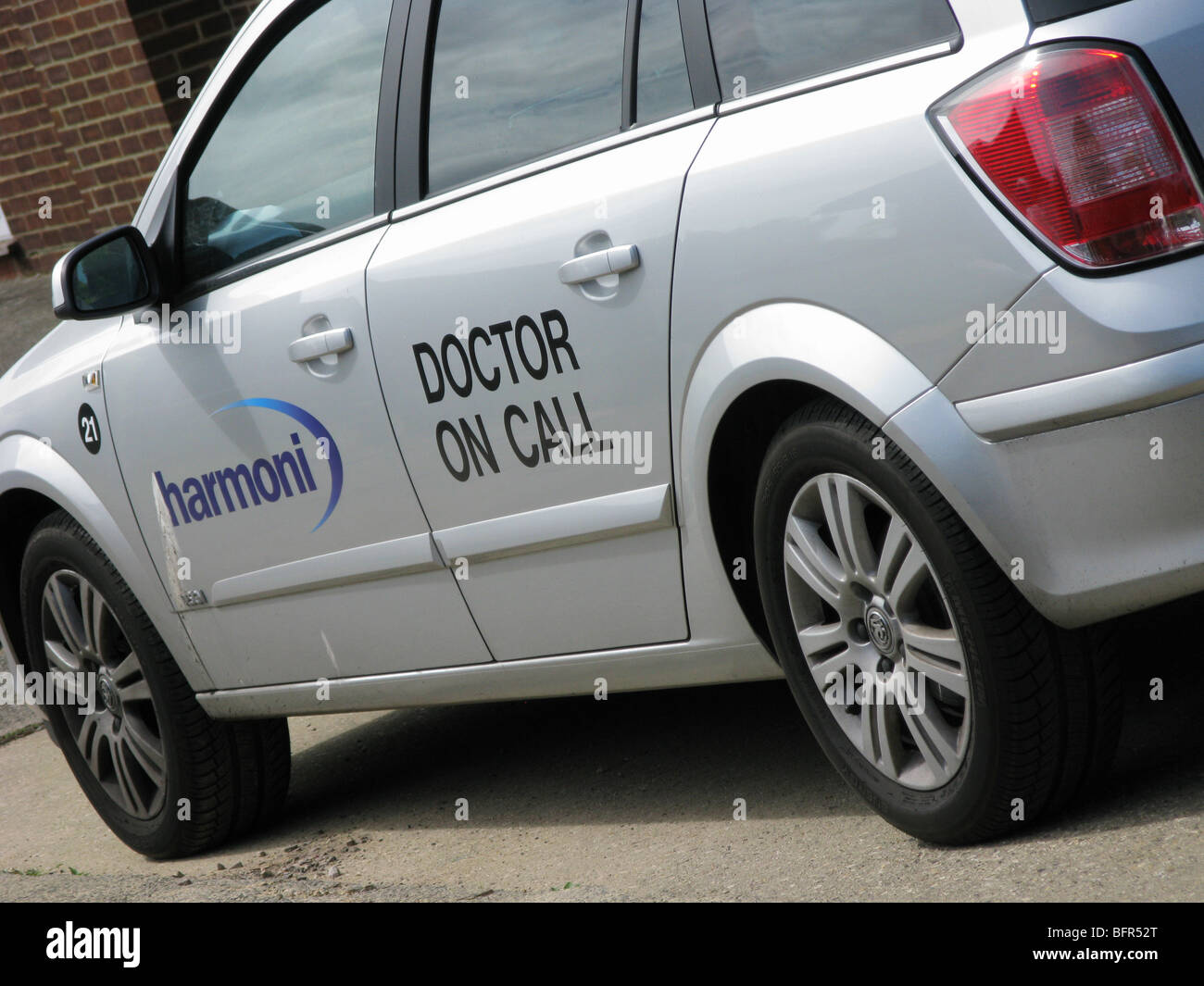 Doctor on call response transport car called out of hours due to an emergency Stock Photo