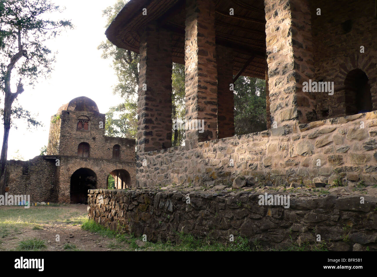 Church of Dobre Berhan Selassie built in the late 1630's and still in use. Stock Photo