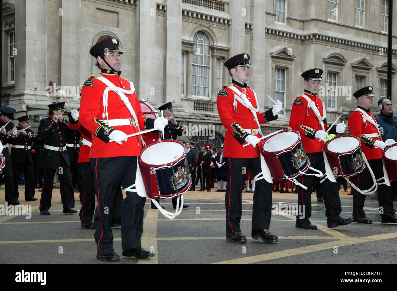 Drummers from the Corcraine Flute Band marching past the mansion House during the 2009 Lord Mayors Show Stock Photo