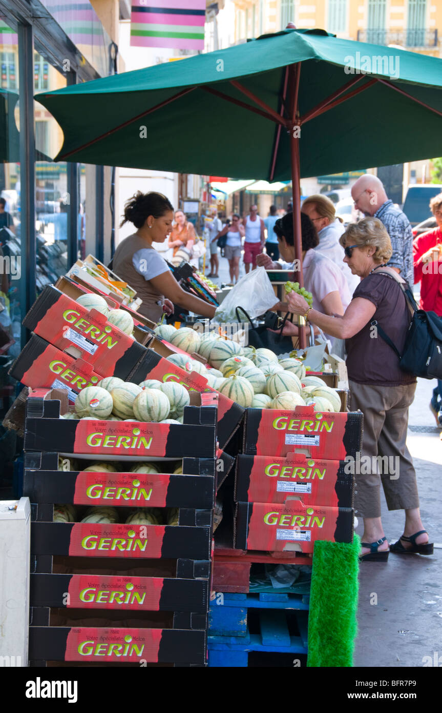 Fruit and Vegetable shop, Cannes, Cote d'Azur, South France Stock Photo