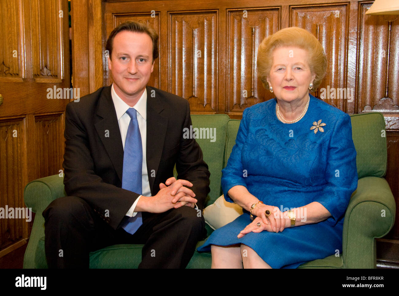 David Cameron And Lady Thatcher Visiting The Shadow Cabinet Room