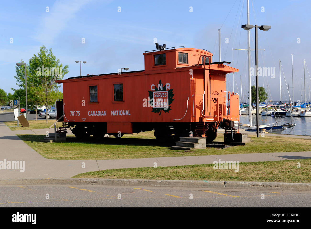 Canadian National Caboose displayed in Harbor Area in Thunder Bay