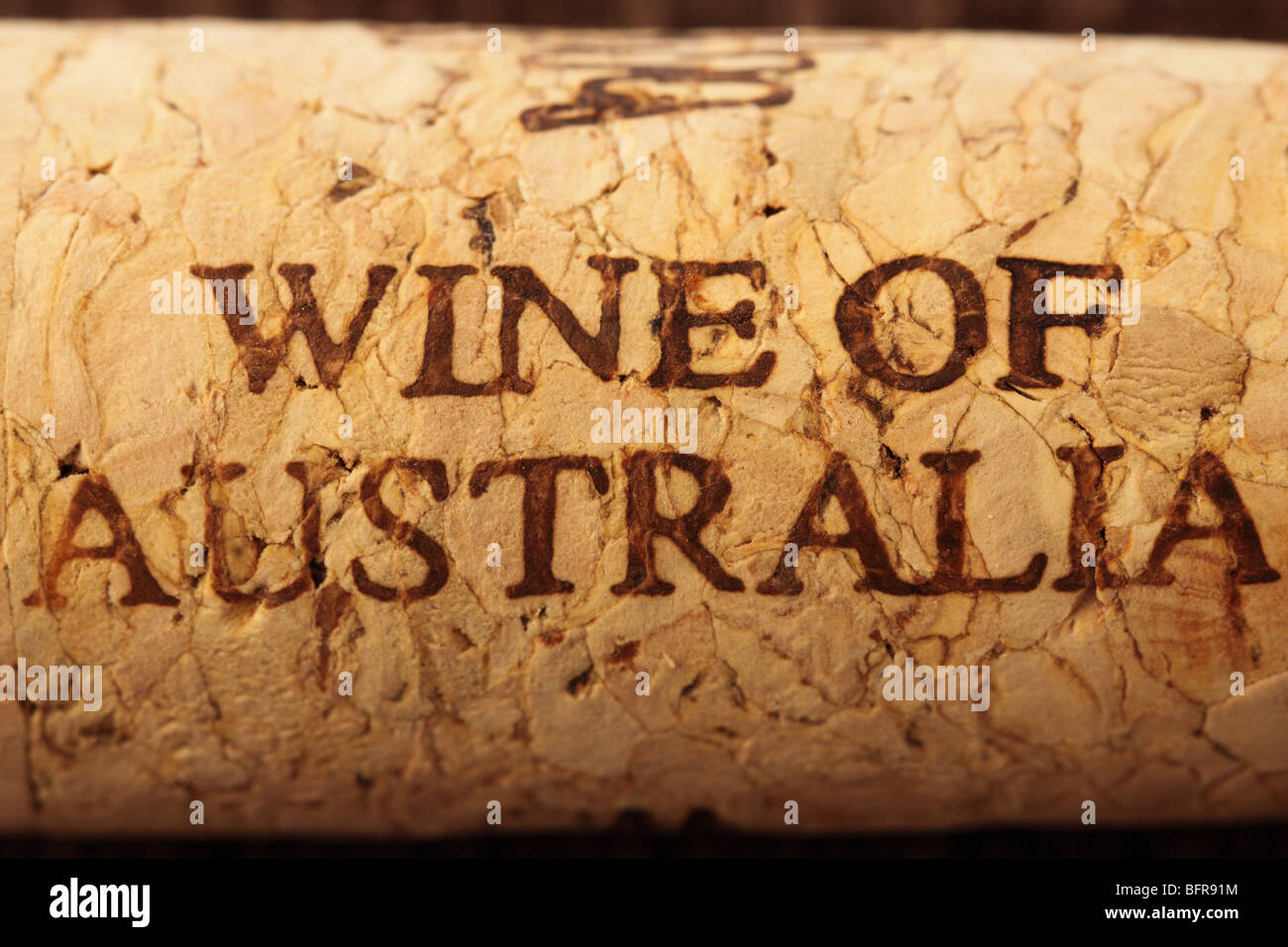 Wine of Australia wine cork stopper Stock Photo