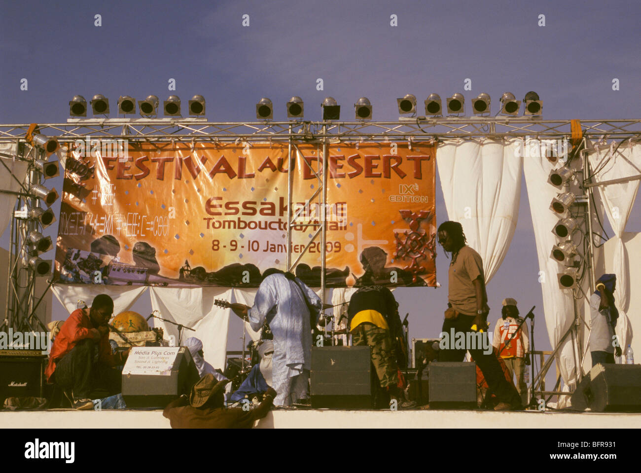 The Main Stage at the Festival of the Desert in Essakane outside Timbuctou Stock Photo