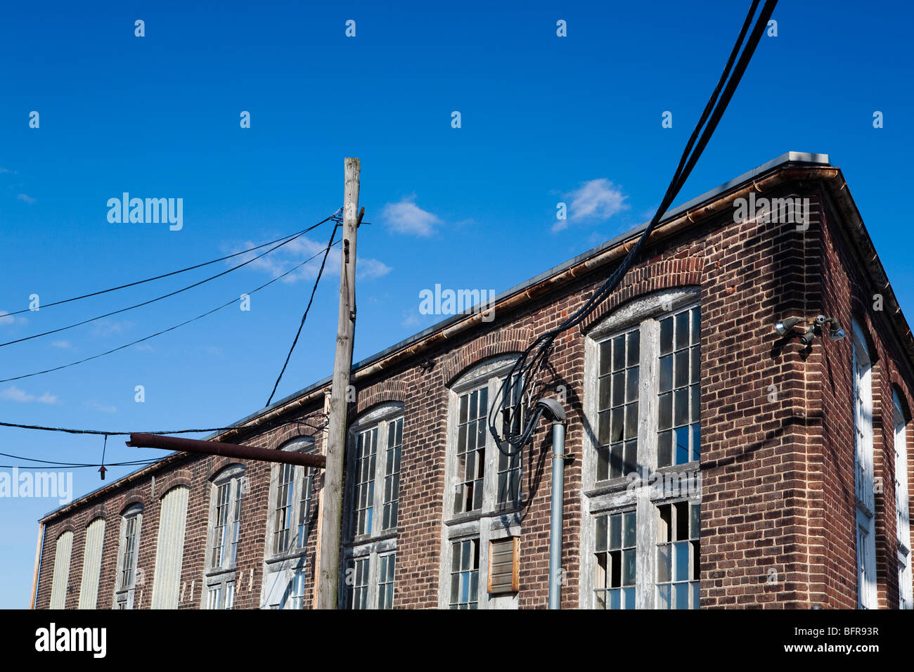 Corner of an old warehouse Stock Photo