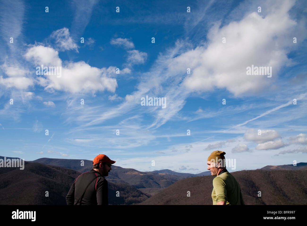 A family hiking in the mountains Stock Photo - Alamy