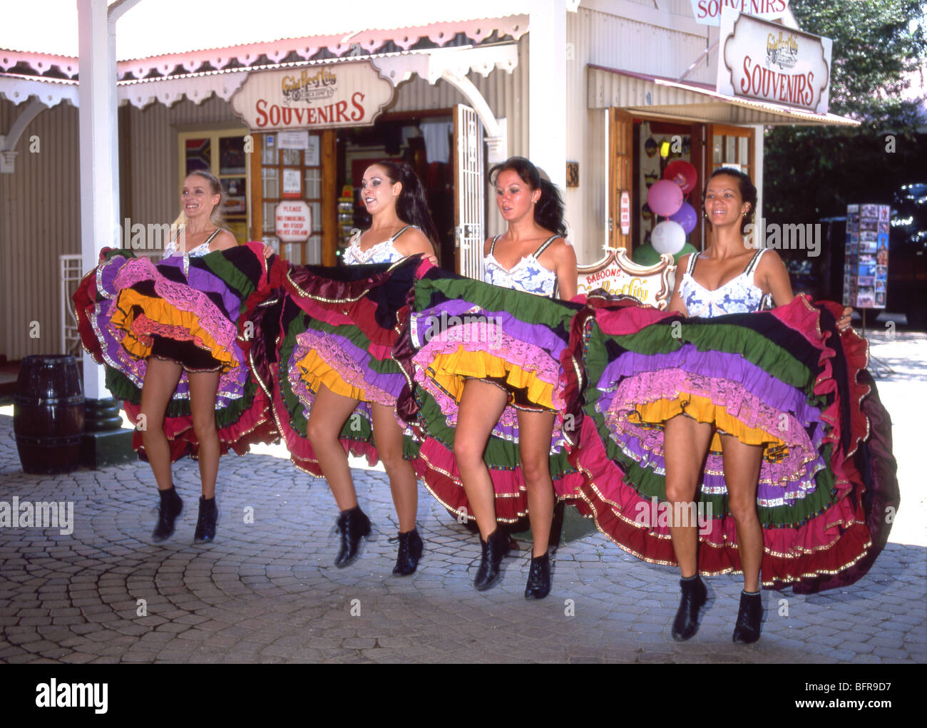 Gold Reef City can-can girls dancing Stock Photo