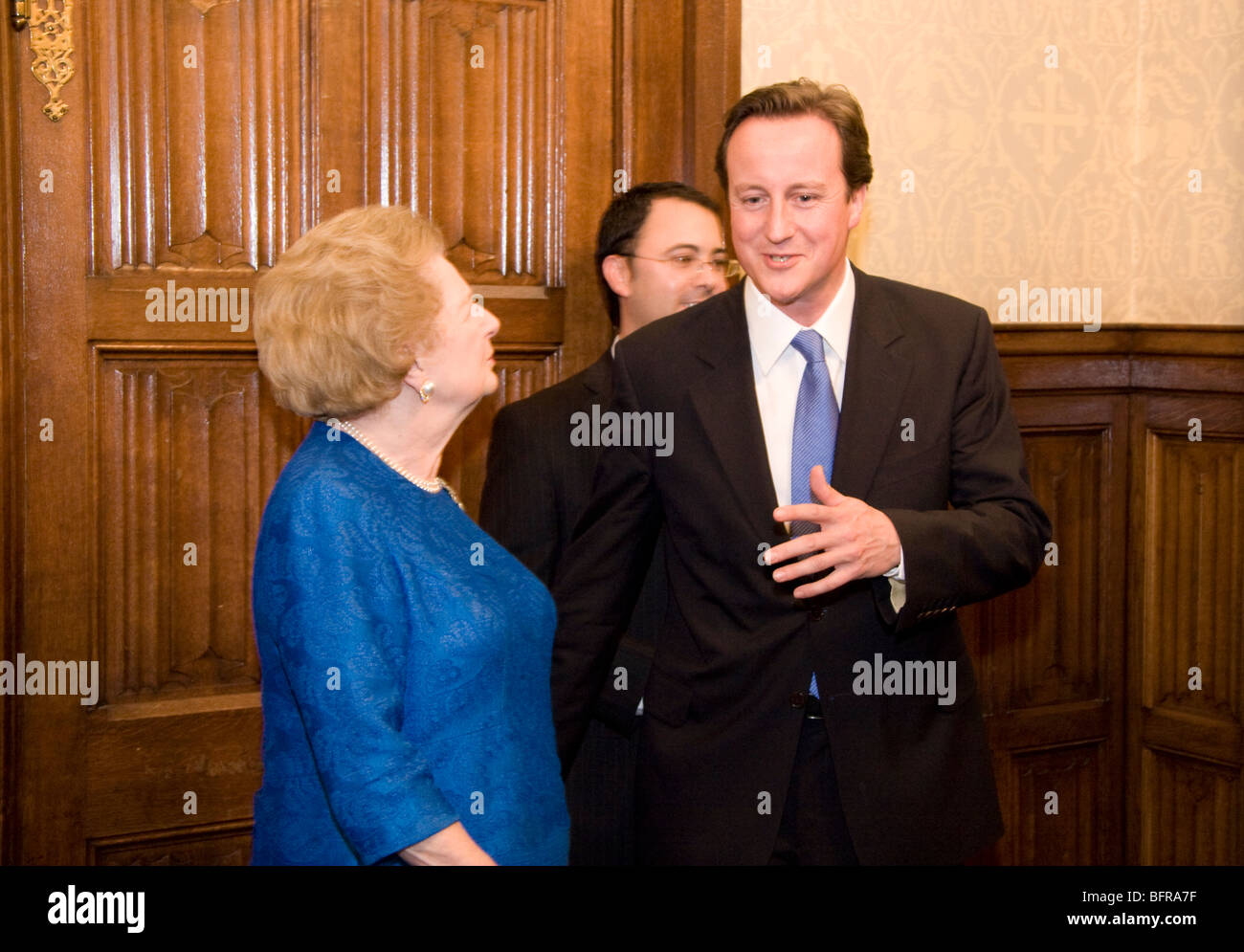 David Cameron Lady Thatcher Visiting The Shadow Cabinet Room In