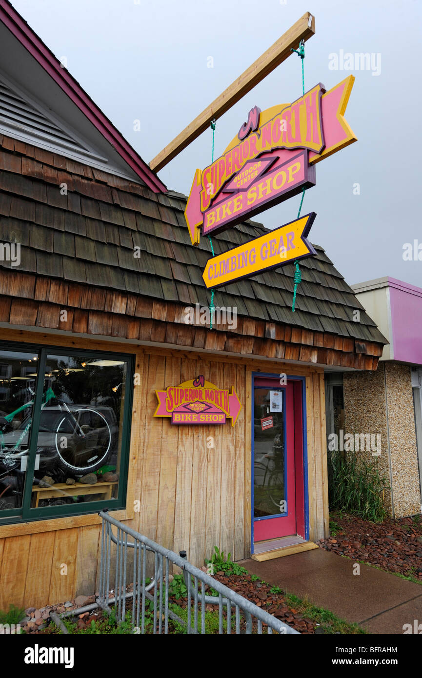 Shops in Grand Marais Minnesota along Lake Superior Stock Photo Alamy