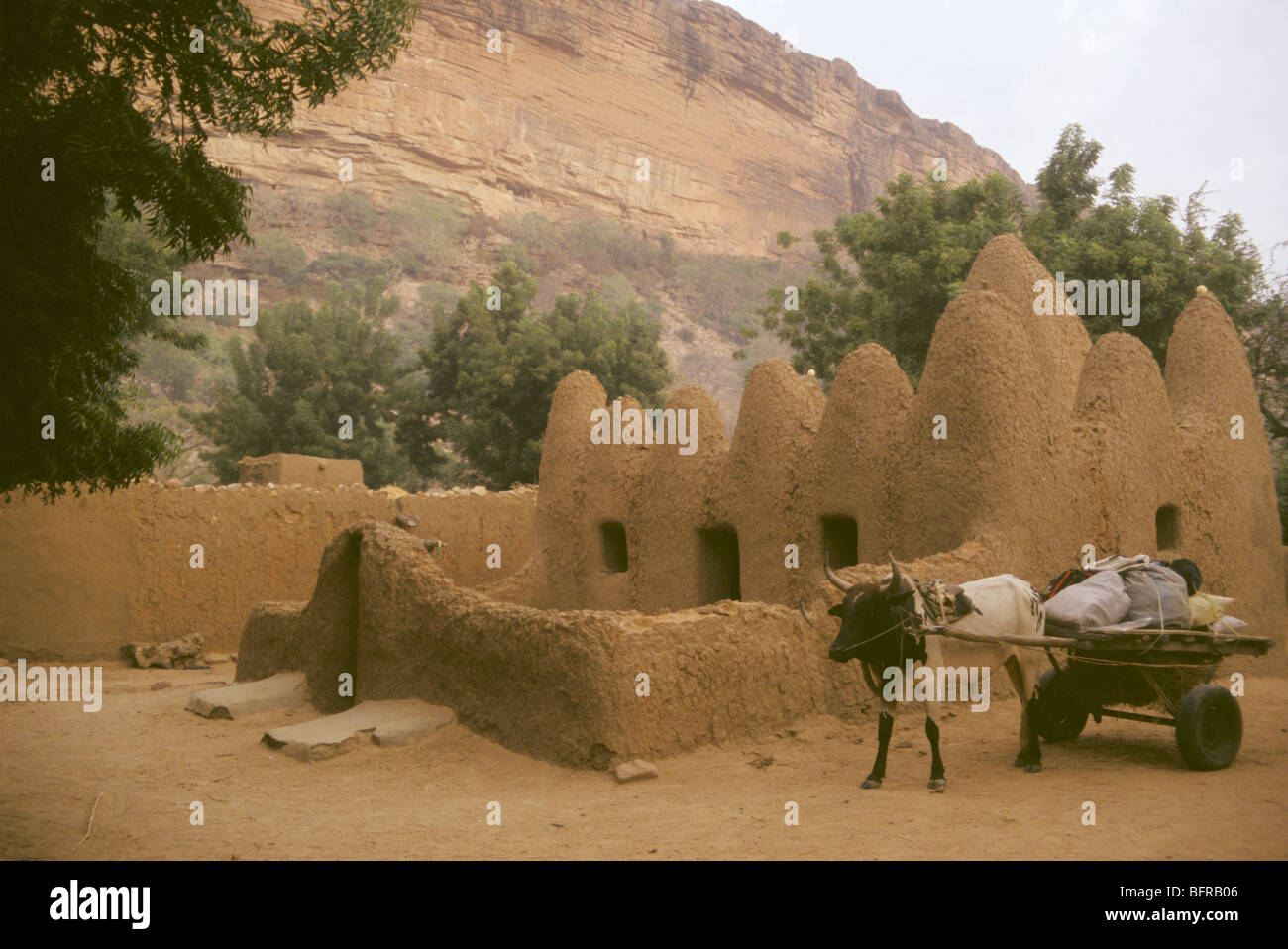 A traditional mud home of a Dogon family Stock Photo