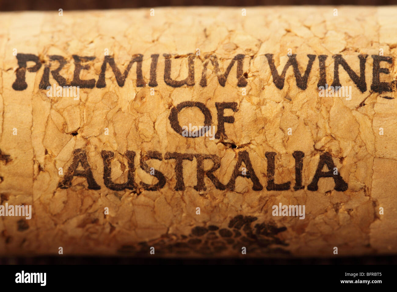 Premium wine of Australia wine cork stopper Stock Photo